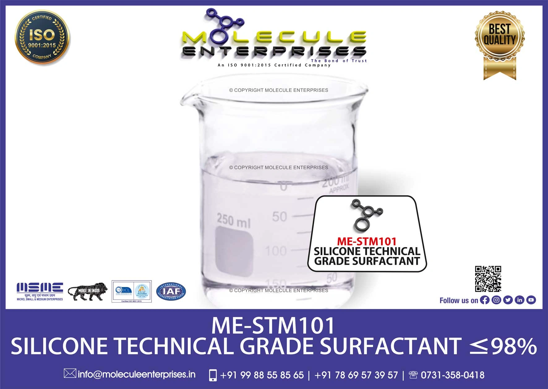 Trisiloxane Ethoxylate Silicone Spreader Surfactant